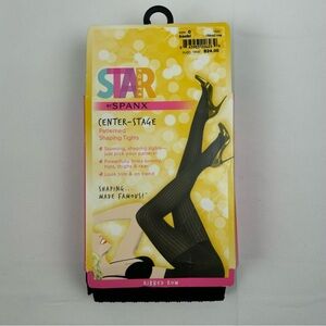*NEW* Spanx Star Power Ribbed Row Shaping Tights Black Size C